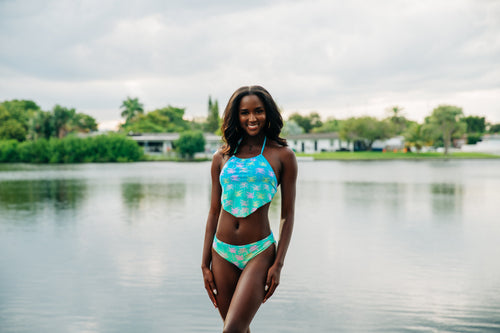 Electric Palms Handkerchief Top by Heat Swimwear