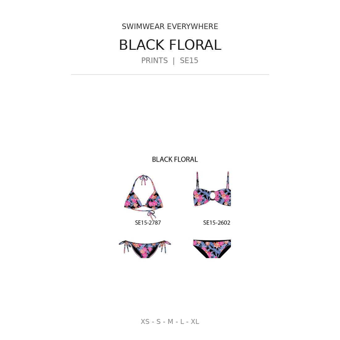 Swimwear Everywhere 2026 Black Floral print bikini tops and bottoms from the catalog