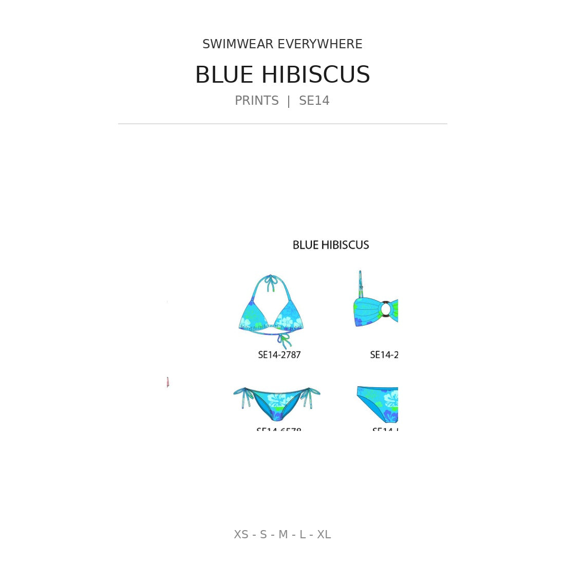 Swimwear Everywhere 2026 Blue Hibiscus print bikini tops and bottoms from the catalog