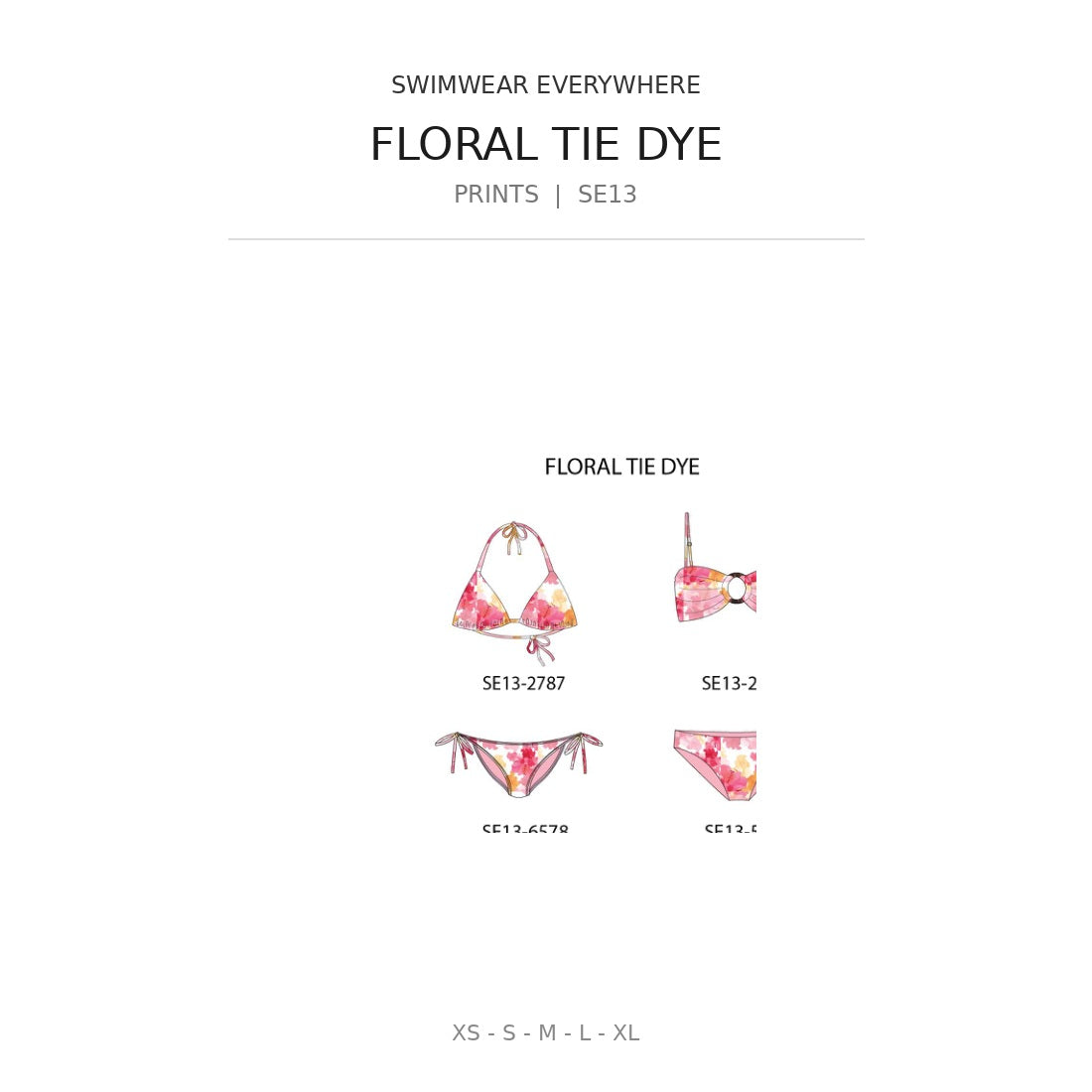 Swimwear Everywhere 2026 Floral Tie Dye print bikini tops and bottoms from the catalog