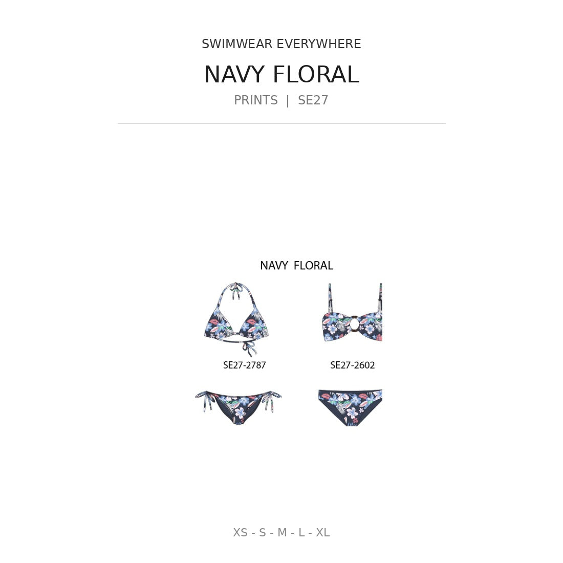 Swimwear Everywhere 2026 Navy Floral print bikini tops and bottoms from the catalog