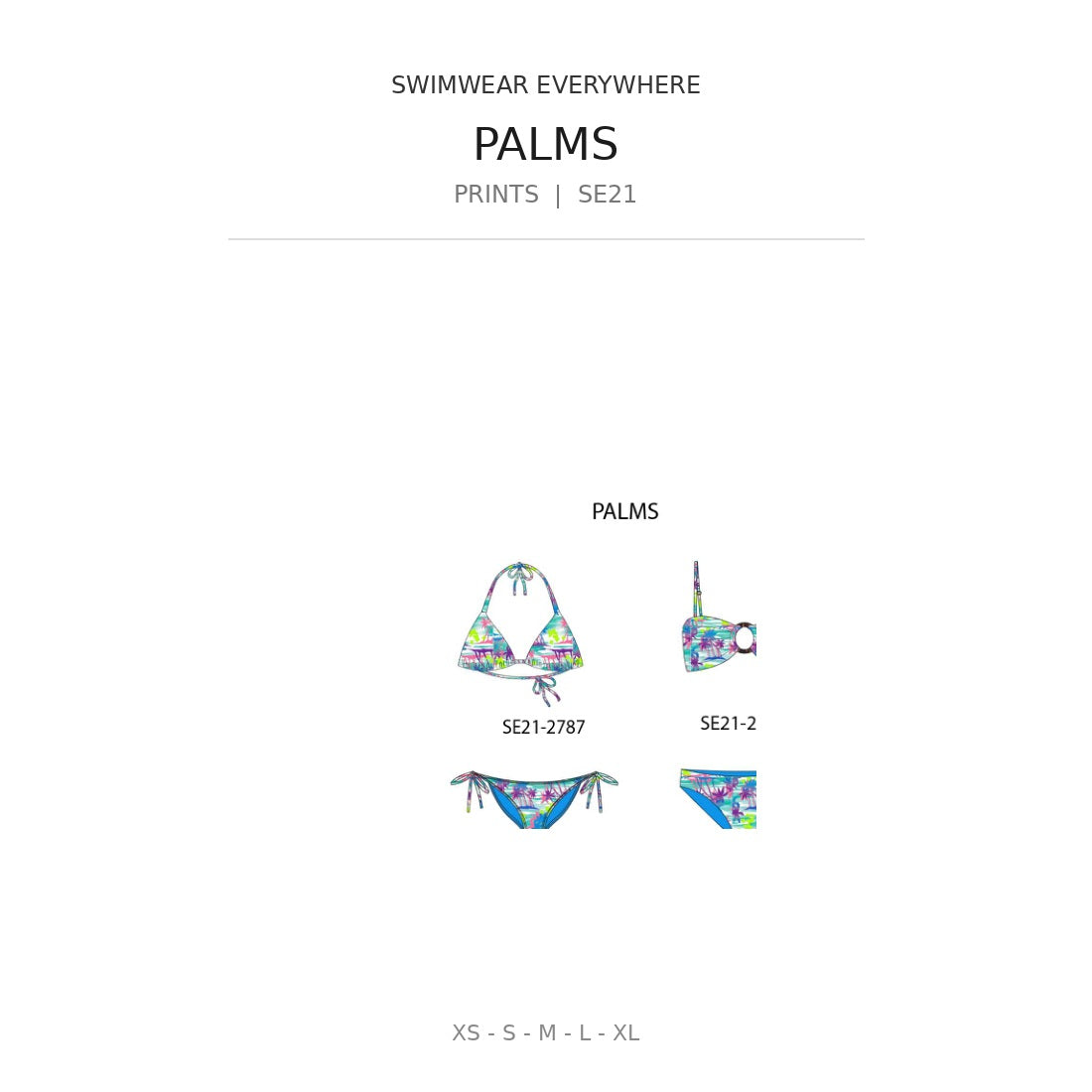 Swimwear Everywhere 2026 Palms print bikini tops and bottoms from the catalog
