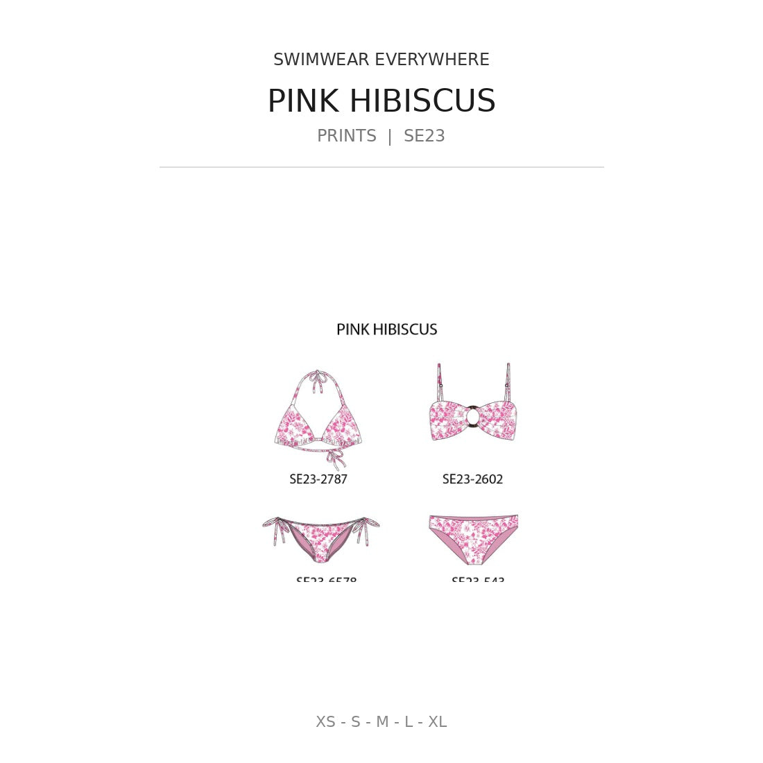 Swimwear Everywhere 2026 Pink Hibiscus print bikini tops and bottoms from the catalog