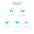 Swimwear Everywhere 2026 Neon Blue solid-color bikini tops and bottoms from the catalog