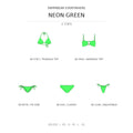Swimwear Everywhere 2026 Neon Green solid-color bikini tops and bottoms from the catalog
